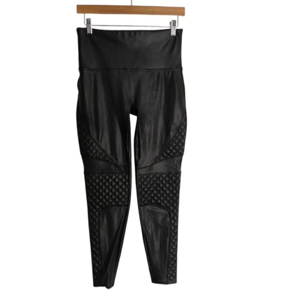 Spanx Quilted Faux Leather Legging Large - Picture 2 of 5